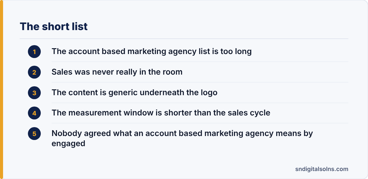 account based marketing agency: the article's points at a glance
