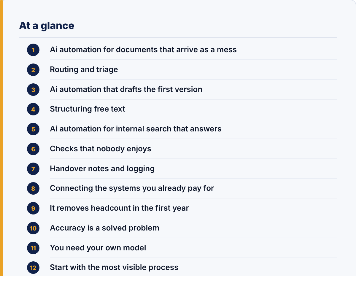ai automation: the article's points at a glance