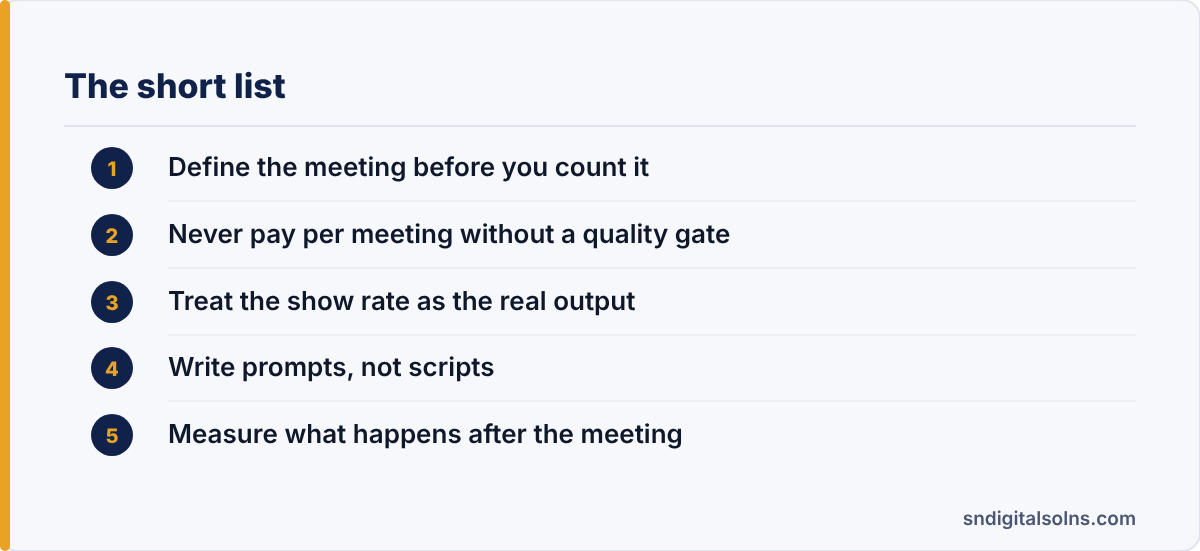 appointment setting: the article's points at a glance