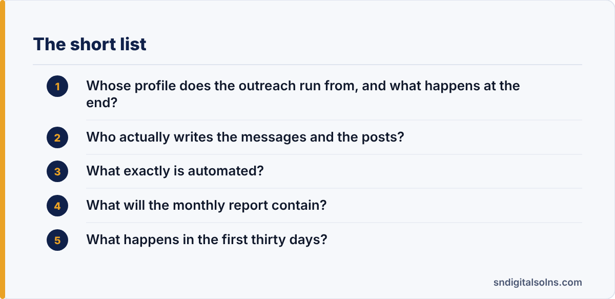 linkedin marketing agency: the article's points at a glance