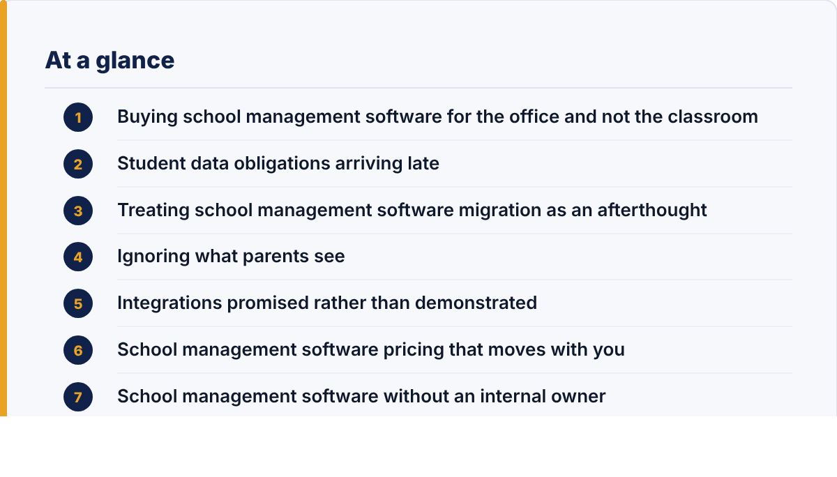 school management software: the article's points at a glance