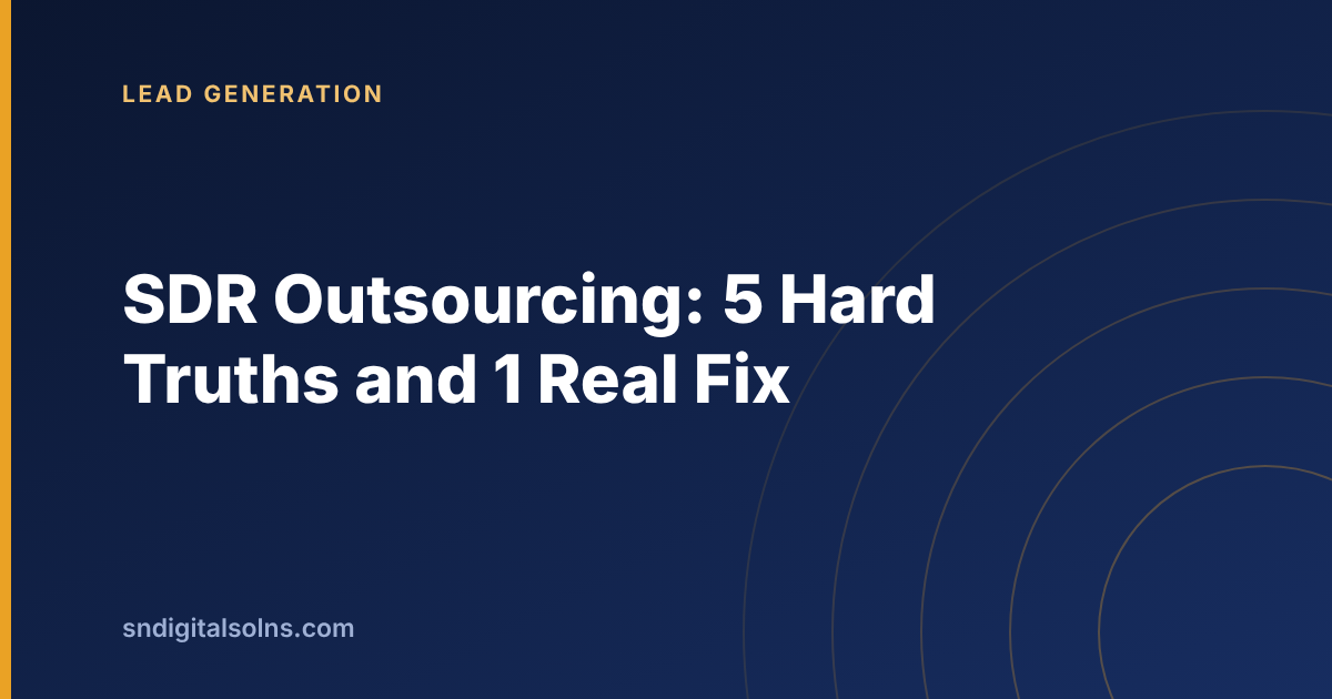 Five hard truths about SDR outsourcing before you sign