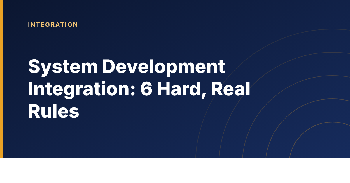 Six rules for system development integration between services